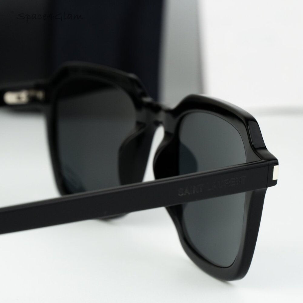 Saint Laurent Women Sunglasses Black Grey Square SL715 SLIM 001 BRAND NEW - Picture 5 of 11